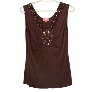 Y2K Vintage Pudding Jeans Beaded Tank Size XL